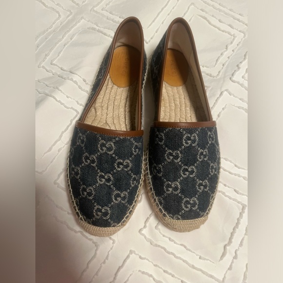 Women's Pilar GG Print Jacquard Espadrille Flats size 8 - Picture 3 of 14